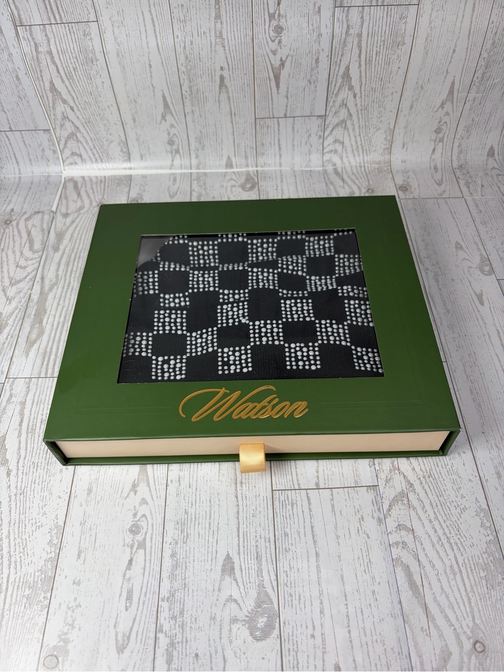 Watson Black and White Checkered Pearl Beanie Hat